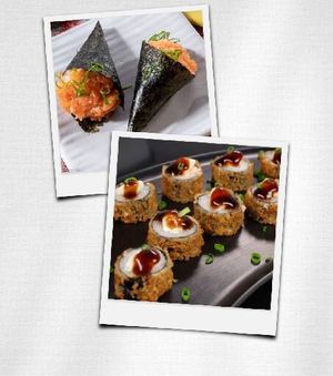 imagem do produto Combo duplo: 2 temaki de salmão + 8 Hot Holl de salmão com cream cheese.