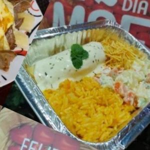 imagem do produto Panqueca com arroz e salada.