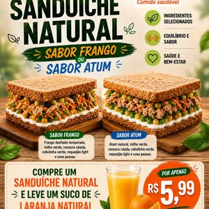 imagem do produto SANDUICHE NATURAL + SUCO DE LARANJA