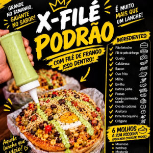 imagem do produto Podrão com filé de peito de frango.