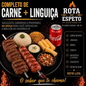 imagem do produto COMPLETO DE CARNE + 1 LINGUIÇA + 1 REFRI LATA