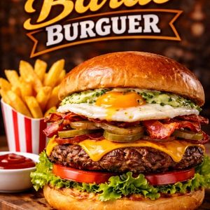 imagem do produto Hamburgão de carne da casa  com fritas 