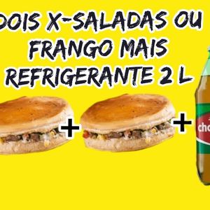 imagem do produto Combo de 2 xis X-salada ou  calabresa ou frango  acompanha um guaraná Charrua 2 litros mais fritas