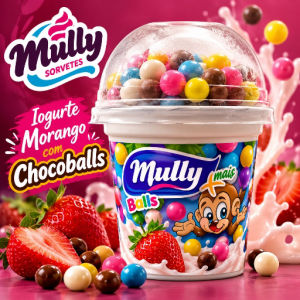 imagem do produto Mully morango com chocobolls colorido