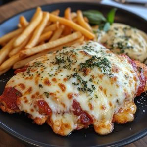 imagem do produto Frango a Parmegiana completo com purê de batata e batata frita