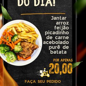 imagem do produto Jantar arroz feijão picadinho de carne acebolado purê de batata