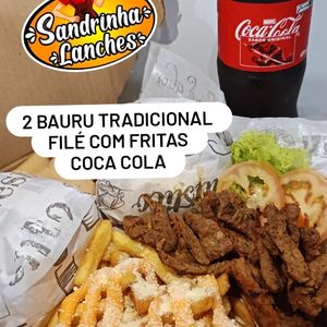 imagem do produto Combo 10 (2 Bauru, filé com fritas, coca cola) 
