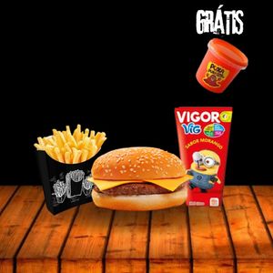 imagem do produto 1 X BURGUER + 150 G BATATA + SUCO VIGOR 
