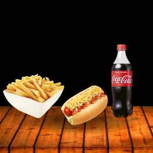 imagem do produto 1 HOT DOG + BATATA 250G + COCA COLA  600ML