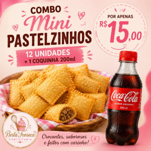 imagem do produto 12 Mini Pasteizinhos sortidos + coca 200ml