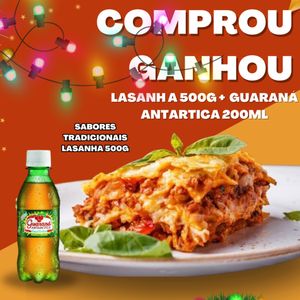 imagem do produto PROMOÇÃO!!! 1 LASANHAS 500G + GUARANÁ ANTATICA 200ML ESCOLHA O SABOR!