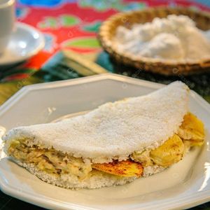 imagem do produto Tapioca com Banana frita,frango,queijo 