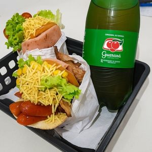 imagem do produto 3 X tudos completos+batata 300gr simples+ guaraná antártica 2 littros+molho da casa!!