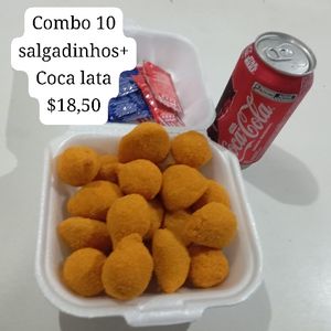 imagem do produto Combo 10 salgadinhos variados+coca lata!!