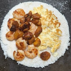 imagem do produto Beiju: camarão, banana da terra e queijo coalho  