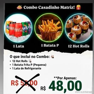 imagem do produto Promo Casadinho/12 hot/ 1 Batata P/ 1 refri lata
