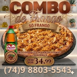 imagem do produto Pizza G 8 fatias frango + guaraná 1l 