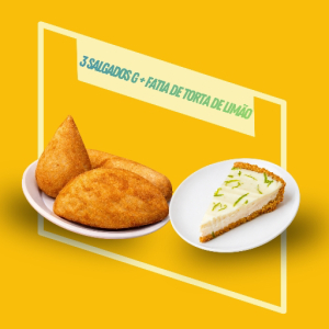 imagem do produto 3 salgados G + 1 Fatia de torta