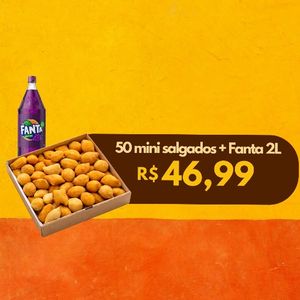 imagem do produto 50 mini salgados misto + Fanta 2 litros 