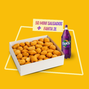 imagem do produto 50 mini salgados misto + Fanta 2 litros