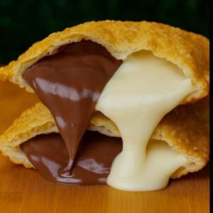 imagem do produto PASTEL DOCE 2 AMORES "CHOCALATE BRANCO E CHOCOLATE PRETO".