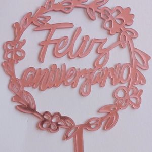 imagem do produto Topo Feliz Aniversário Rosé