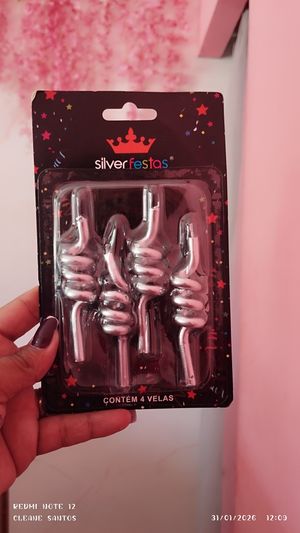 imagem do produto Vela prateada silver