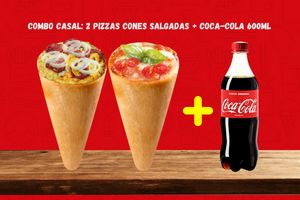 imagem do produto 2 Cones salgados + Coca-Cola 600ml por R$47,90