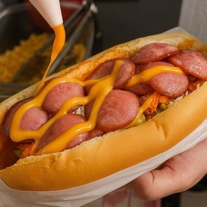 imagem do produto Dog do boteco com 2 salsichas +bacon + calabresa em rodelas + 1 POTE MAIONESE 