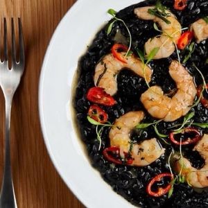 imagem do produto Arroz negro com camarões ao cream cheese 