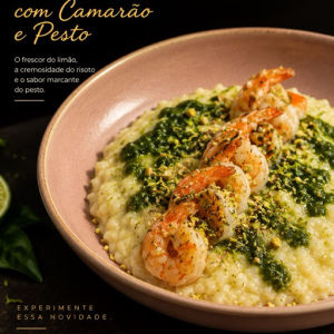imagem do produto Risoto de limão com camarão e pesto.