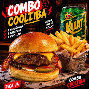 imagem do produto  Coolritiba - Combo 1 Burguer + 1 Pastel+ refri lata 