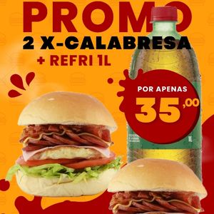 imagem do produto 2 X CALABRESA + REFRIGERANTE DE 1L 