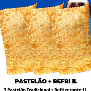 imagem do produto 3 PASTELÃO TRADICIONAL SABOR ( PIZZA) (3 QUEIJO ) (MISTO )  + REFRIGERANTE DE UM LITRO 