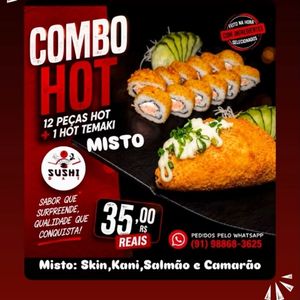 imagem do produto 1 hot temaki misto+12 hot sushi misto