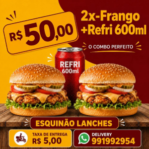 imagem do produto 2 x-frango+refri 600ml