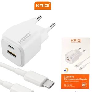 imagem do produto CARREGADOR KAIDI CUBE PRO TURBO 20W 