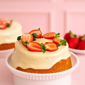 imagem do produto Bolo vulcão - Ninho com morango 