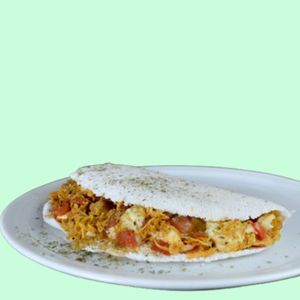 imagem do produto tapioca Mussarela, peito de peru, tomate e manjericão