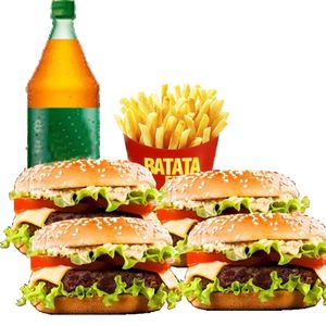 imagem do produto 4 x saladas + porção de fritas+refri 1.5L