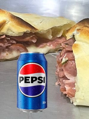imagem do produto Esfirra Média Calabresa c/ Mussarela + Pepsi 350ML
