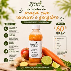 imagem do produto Suco detox de maçã com gengibre. 300ml 