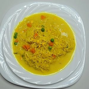 imagem do produto Canja fit de frango (Calorias 245/Carboidratos 24g/Proteinas 22g/Gorduras totais 4g/Gorduras saturadas 1g/Gorduras trans 0g/Fibras alimentares 4,5g