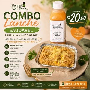 imagem do produto Combo lanche saudável ( 1 Tortinha + 1 Suco detox)