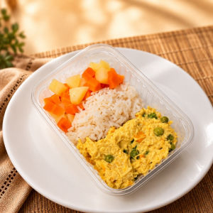 imagem do produto Jantar 19 Salpicão fit cremoso com arroz branco - 300g(Calorias 339/Carboidratos 45,5g/Proteinas 25,2g/Gorduras totais 6g/Gorduras saturadas 2,5g/Gorduras trans 0g/Fibras alimentares 3,8g)
