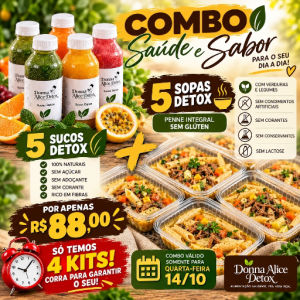 imagem do produto Combo saúde e sabor (5 sucos detox e 5 sopas)