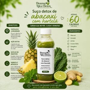 imagem do produto Suco detox de abacaxi com hortelã. 300ml 
