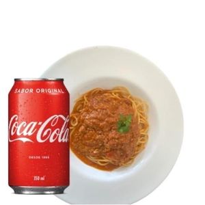 imagem do produto Espaguete à bolonhesa + Coca Cola Original 1l