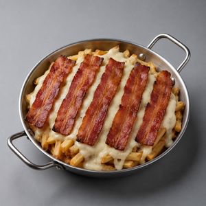imagem do produto Batata Frita com queijo e bacon.