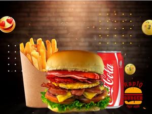 imagem do produto Combo - Burger Bagunça Top (Fritas 150gr+Coca Cola 220ml)